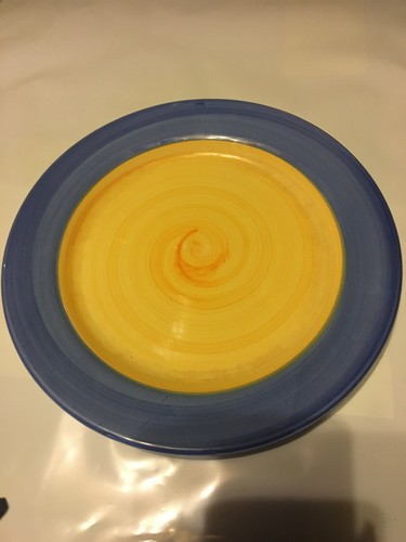 Assiette jaune bleue - assiette, et