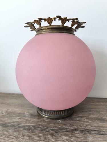 Lampe globe verre rose - globe,