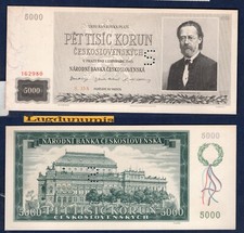 Tchécoslovaquie 5000 Korun