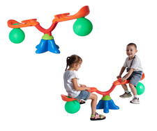 Balançoire Bascule 2 Enfants Dès 3 Ans Charge 24,9 kg par Siège Extérieur Stable