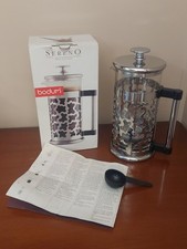 Vintage 1987 Bodum French Press 8 Cup Coffee Pot Sereno. Box Directions & Scoop