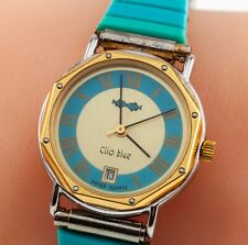 Unique! Clio Blue Quartz Watch with Turquoise Stretch Band 34.8gr