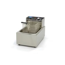 Friteuse professionnelle 6 L - 1 panier - inox avec zone froide