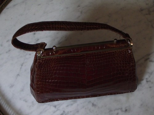 Sac façon croco cuir - façon, en