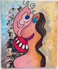 Portrait Femme Cubiste – Peinture Art Moderne Original