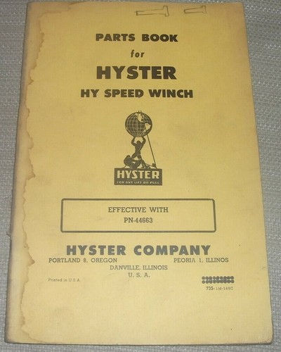 Hyster manuel pièces treuil - pièces,
