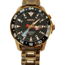 SEIKO Sportura Kinetic GMT 5M85-0AA0 Gold Men's Quartz Watch From Japan