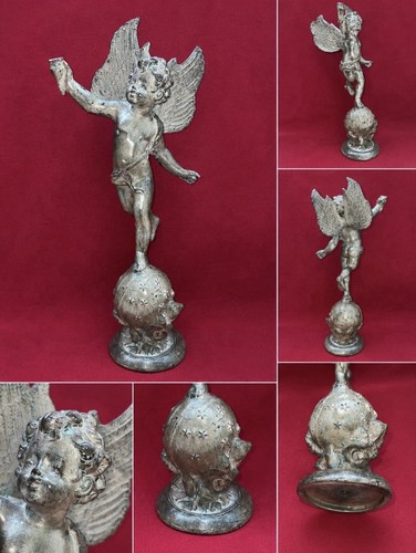 Bronze ange putto ailé sur - bronze,