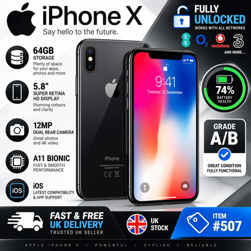 Apple iphone 64gb noir - iphone, x