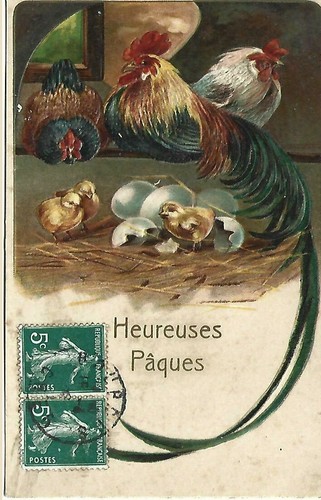 Heureuse paques coq - heureuse,