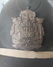 casque adrian Siam Thailande Police militaire . Siamese MP helmet plate .