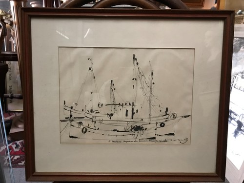 Dessin encre marine - à,