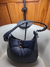Vintage Delvaux Leather Shoulder Handbag. Rank B. Navy Blue. ICONIC RARE FIND.