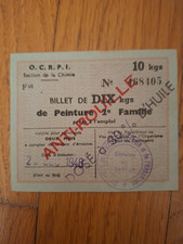 Rationnement - Billet matiere