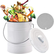 Compost Bin for Kitchen Counter,  Small Metal Compost Bin Indoor Kitchen Sealed