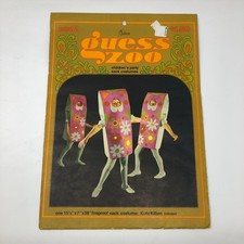 VTG MCM Halloween Costume Guess Zoo Gibson Childs Paper Sack Kute Kitten UNUSED