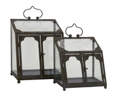 Set of 2 Rustic Metal and