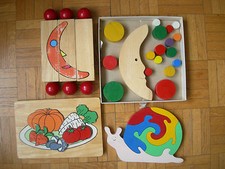 LOT JOUETS EN BOIS PUZZLE -