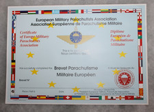 European Military Parachuting Patent Virgin Diploma