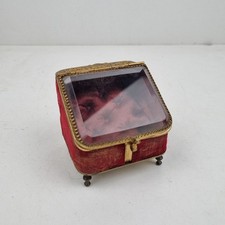 ANCIEN, PORTE MONTRE, GOUSSET BRONZE, DORÉ, VERRE BISEAUTÉ, NAPOLÉON III, Coffre