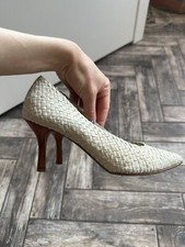 Pons Quintana Summer Braided Heels Leather Shoes Size 37.5