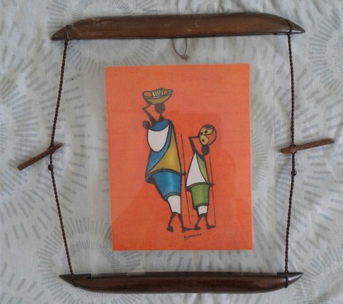 Peinture batik africain signé - peinture,