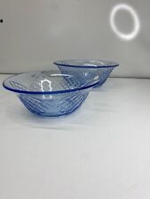 2 Blue Glass or Crystal Salad Bowl or Fruit Cup? Very friendly good condition
