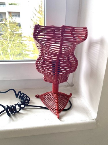 Lampe bureau fil fer rouge - lampe,