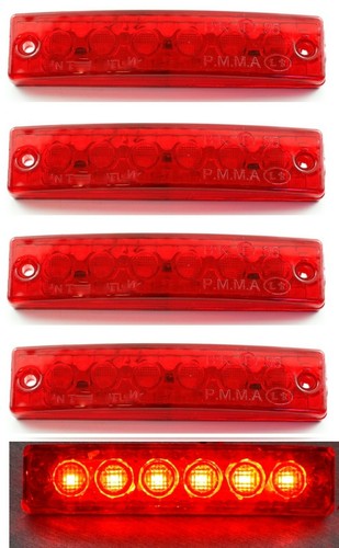 12v led rouge feu - 5x, de