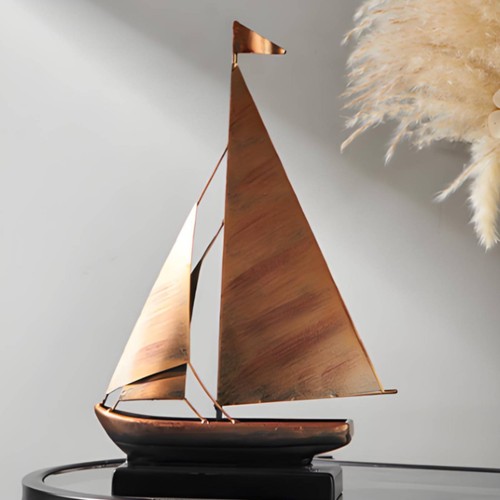Voilier métallique bronze - voilier,