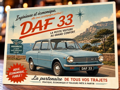 Plaque métal vintage daf - vintage, 33