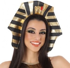 Coiffe de CLEOPATRE Noir Déguisement Femme Egyptienne Reine Egypte Cobra NEUF