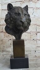 Sculpture Statue Puma Cougar Panthère Lion Extérieur Jardin 100% Bronze Grand