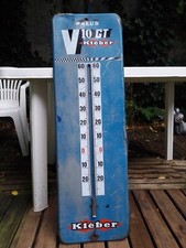 ANCIENNE PLAQUE PUBLICITAIRE PNEU KLEBER AVEC THERMOMETRE