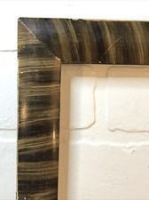 Antique FAUX BOIS Picture Frame Tiger Wood Stripe 16.25” X 13.25” Fits 11x14