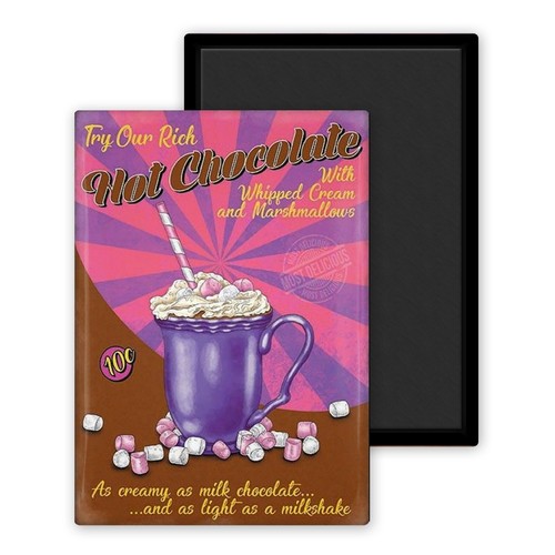 Hot chocolate vintage magnet - hot,