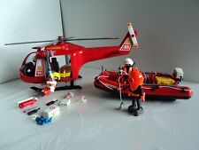 PLAYMOBIL vintage city médical secours hélicoptère zodiac rouge set 4428 de 2005