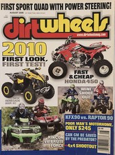 Dirt Wheels Magazine August 2009 Honda 450 Can-Am Renegade 800R XC
