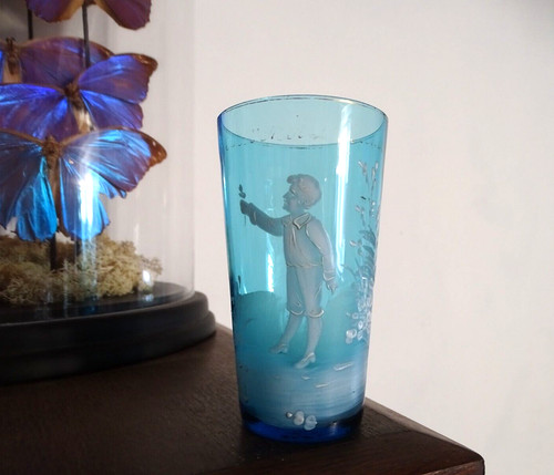 Verre émaillé mary gregory - émaillé,