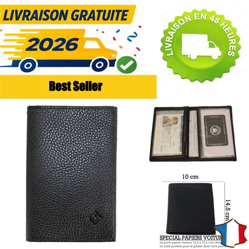 Porte papiers voiture cuir - porte,