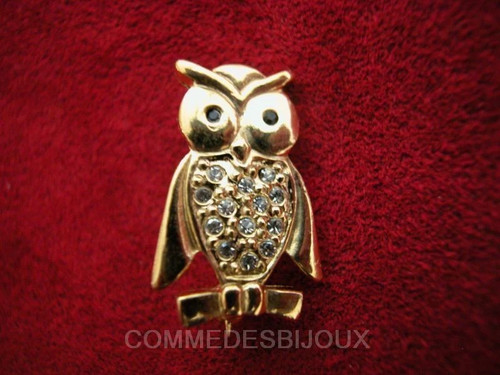Broche vintage hibou chouette - broche,