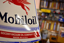 Plaque émaillée MOBILOIL huile automobile enamel sign emailschil