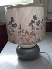 Lampe en céramique pied galets gris et crème