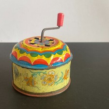 Antique Toy Music Box Music Mill Lithographed Sheet Metal Western Germany