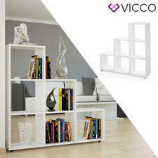 Vicco Étagère escalier cloison de séparation 6 compartiments 105 cm Blanc