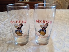 2  Verres à bière PÊCHEUR Bière d' Alsace 25 cl