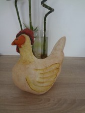 POULE EN CUIR DECORATION 23 CM