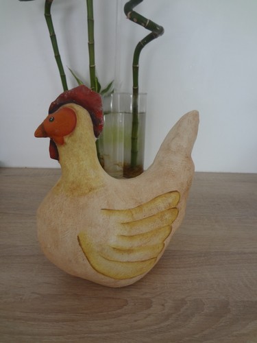 Poule cuir decoration cm - cuir,
