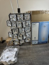 Bel Air Lighting Mini LED Crystal Cubicus Pendant 1-Light Fixture Chandelier￼