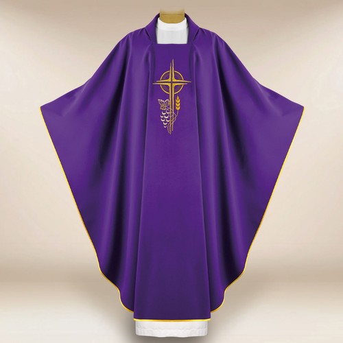 Chasuble brodée croix - chasuble,